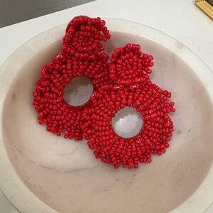 Red Beaded Earrings